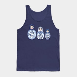 Blue Matryoshka Dolls Tank Top